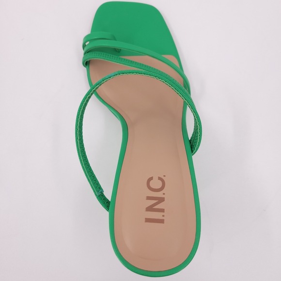 I.N.C INC Eiana Strappy Ankle Wedge Sandals Green Womens 10 M Flat Toe Ring NEW - Picture 3 of 16